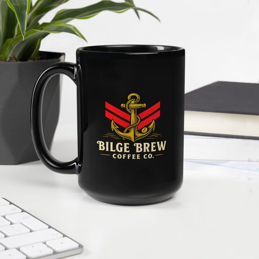 Black Glossy Bilge Mug | Bilge Brew Veteran - Owned Coffee Mug - Bilge Brew MUG