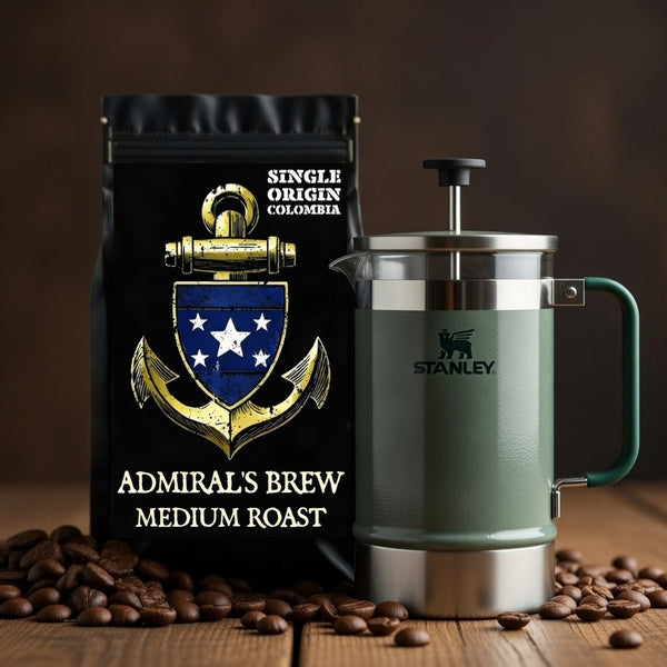 stanley coffee press with colombia coffee