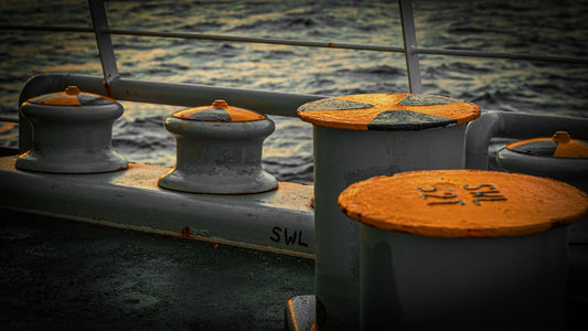 a group of pots on a boat