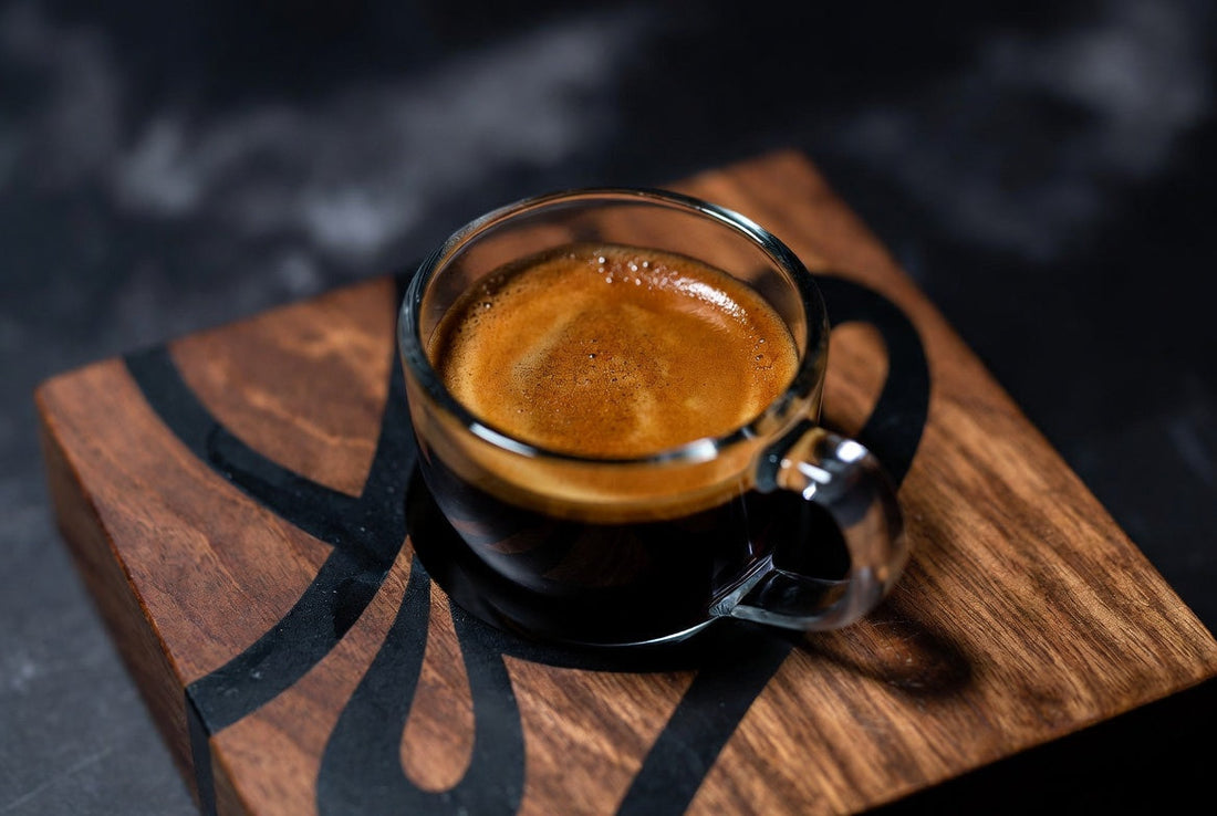 espresso crema in shot glass