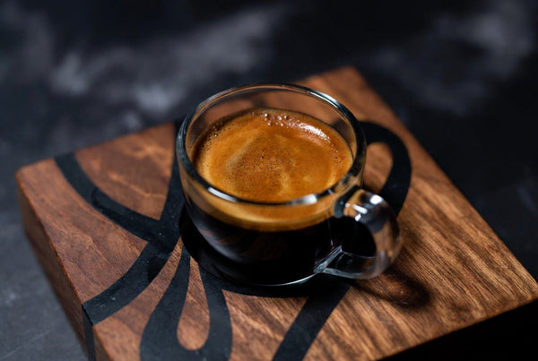 espresso crema in shot glass