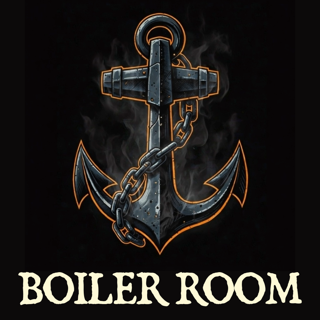 Boiler Room (espresso roasts): Boiler Room espresso roasts collection tile with anchor graphic and smoke