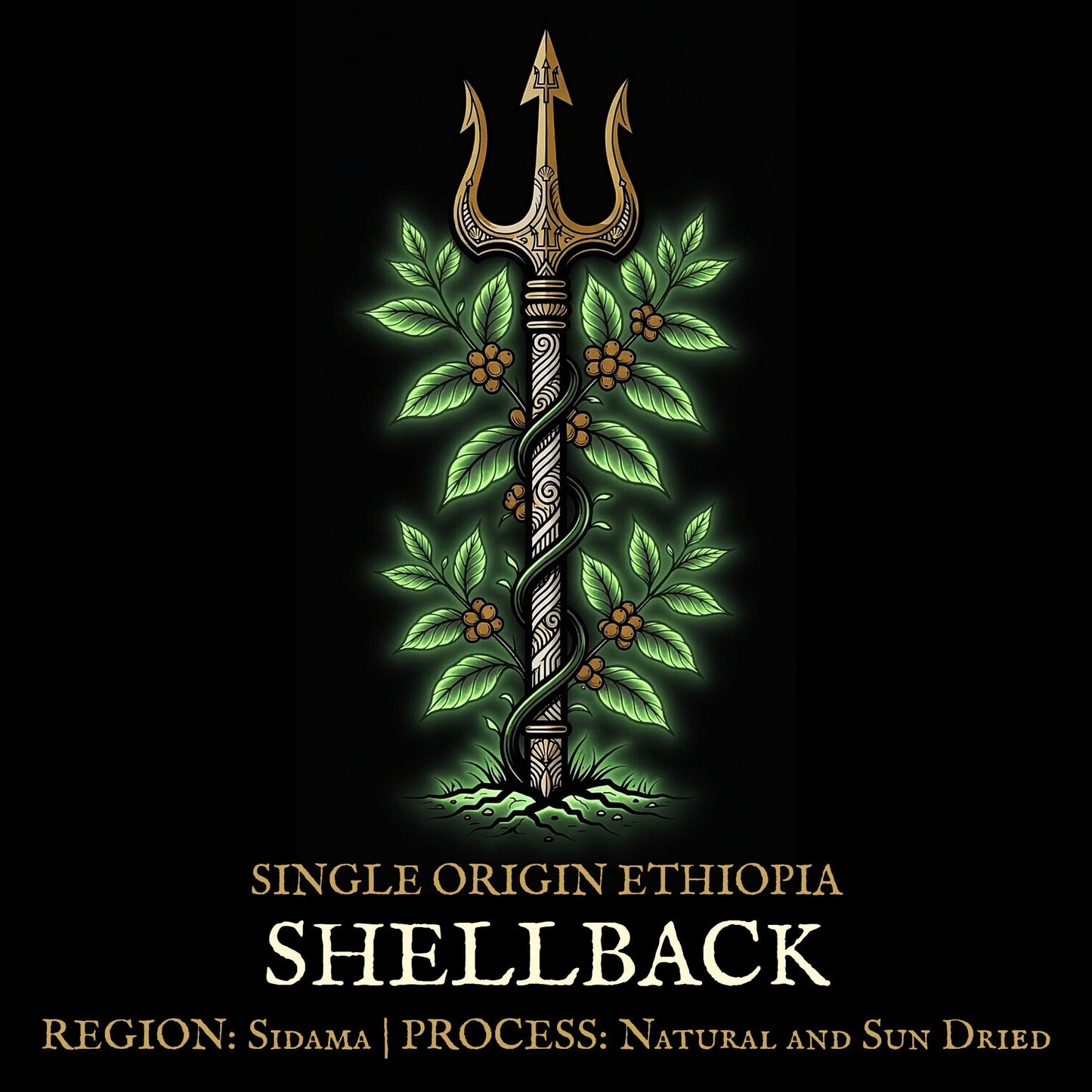 single origin ethiopia coffee bag art