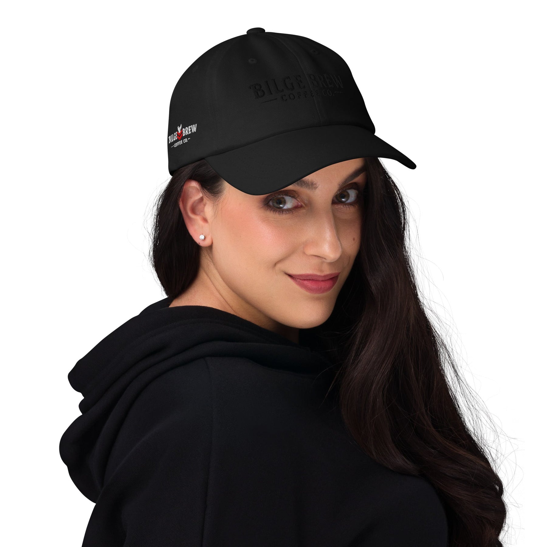 Bilge Brew Dad Hat | Veteran - Owned Navy - Inspired Cap - Black on Black Logo - Bilge Brew