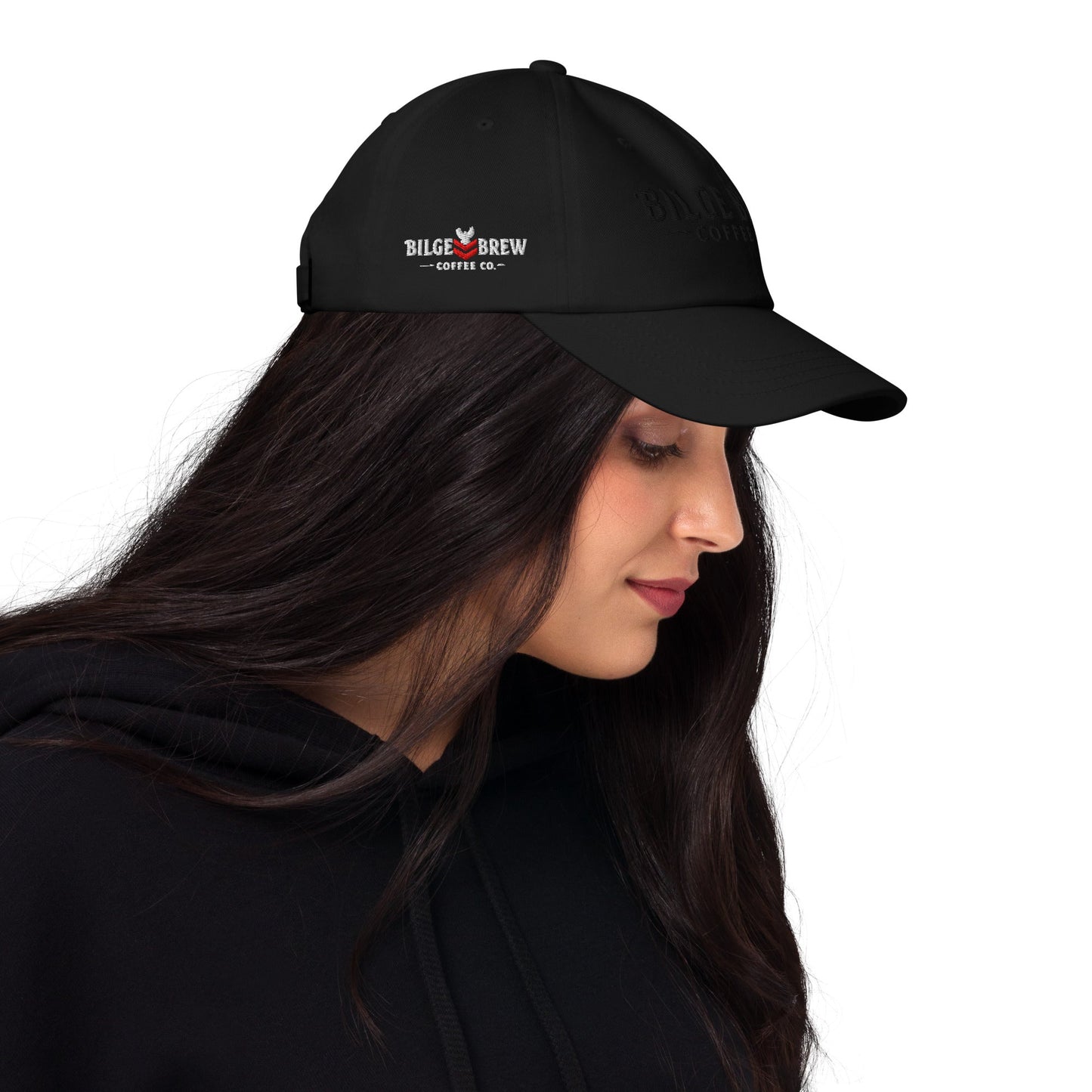 Bilge Brew Dad Hat | Veteran - Owned Navy - Inspired Cap - Black on Black Logo - Bilge Brew