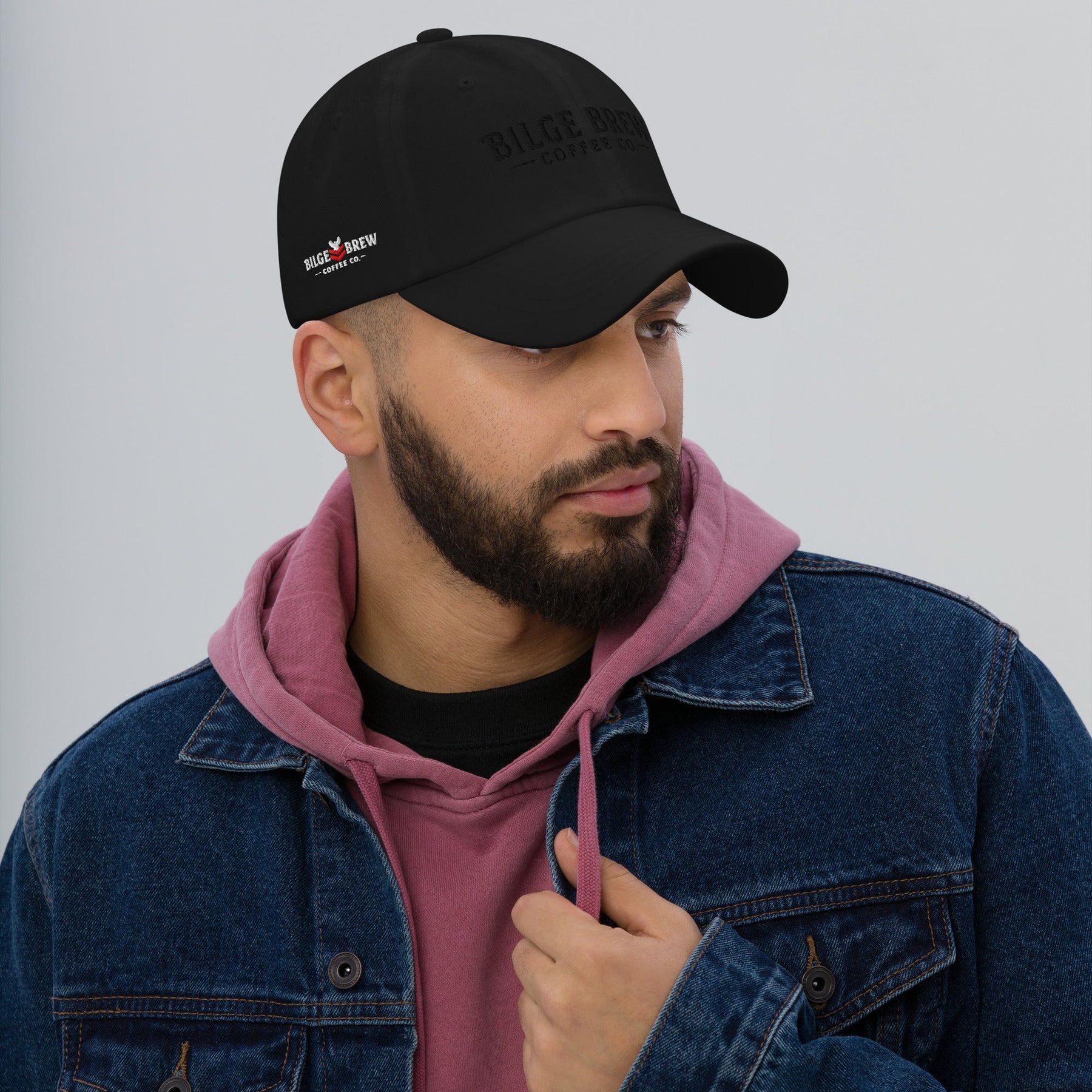 Bilge Brew Dad Hat | Veteran - Owned Navy - Inspired Cap - Black on Black Logo - Bilge Brew