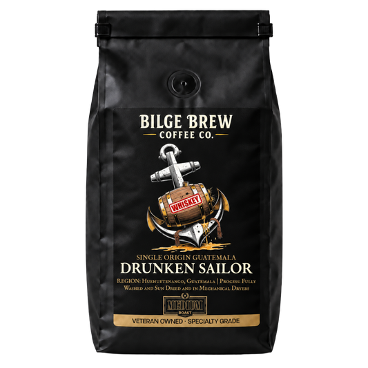 bilge brew coffee bag  drunken sailor whiskey aged