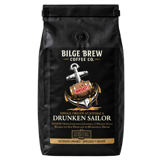 bilge brew coffee bag  drunken sailor whiskey aged