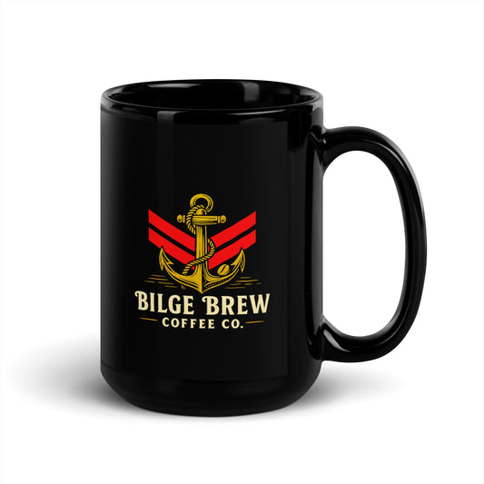 Black Glossy Bilge Mug | Bilge Brew Veteran - Owned Coffee Mug - Bilge Brew MUG