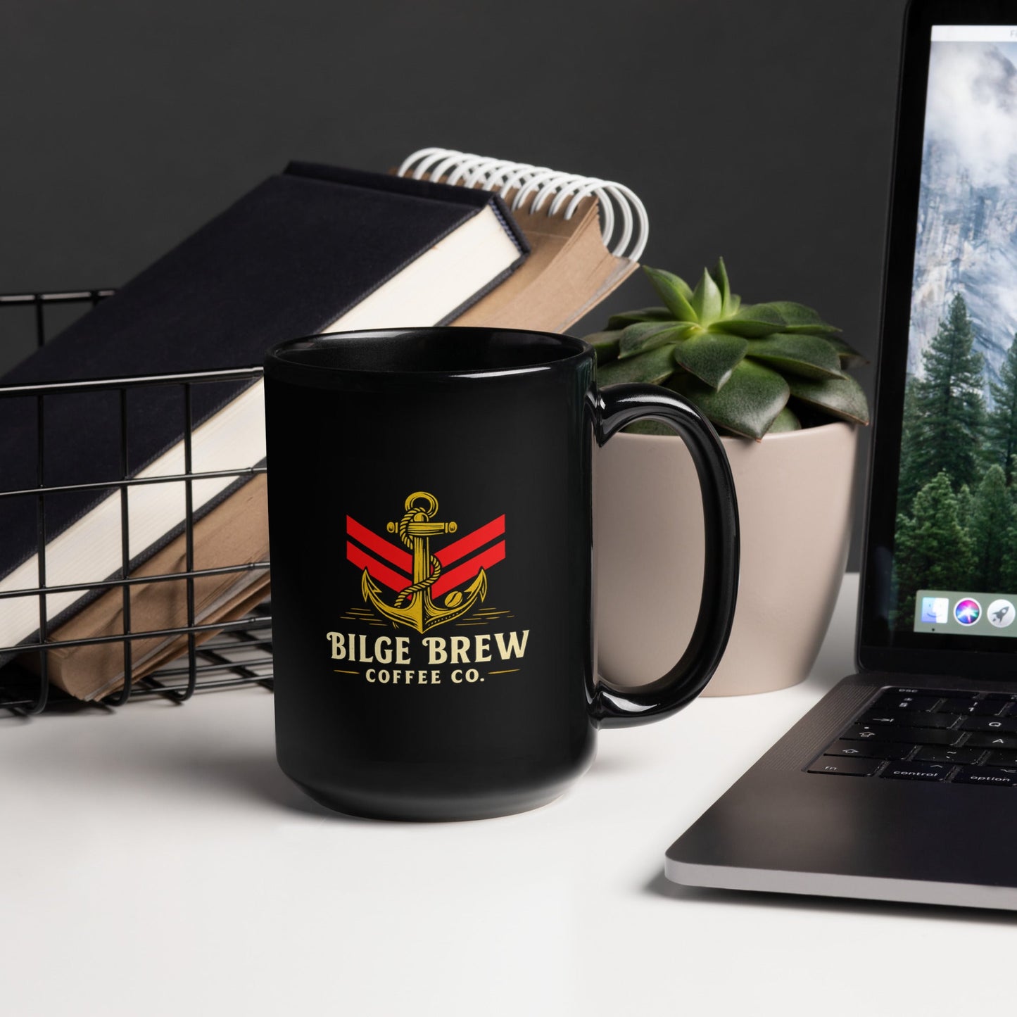 Black Glossy Bilge Mug | Bilge Brew Veteran - Owned Coffee Mug - Bilge Brew MUG