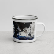 Mug with a nautical ship design on a white background