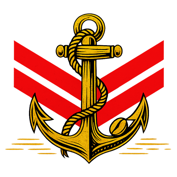 anchor logo with military rank insignia
