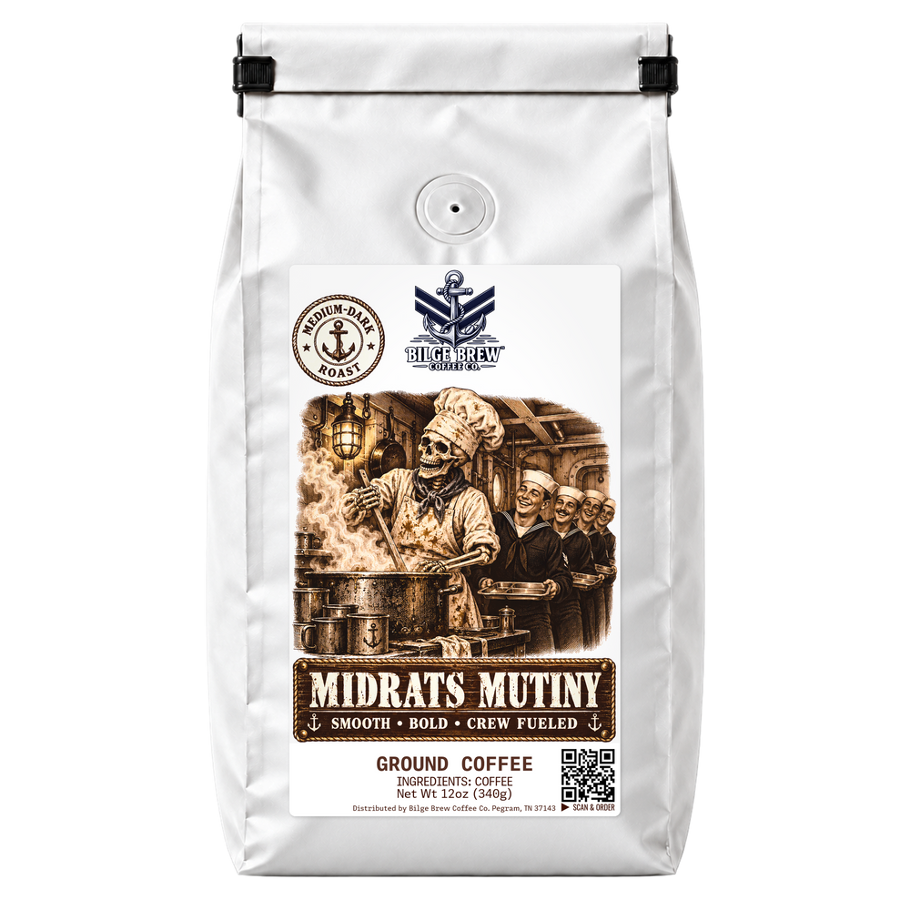 Midrats Mutiny white coffee bag, medium to medium-dark blend