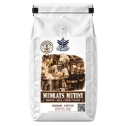 Midrats Mutiny is a Kopi Safari post-roast blend of medium and medium-dark coffee, with a bright opening, rounded body and deeper roasted finish.