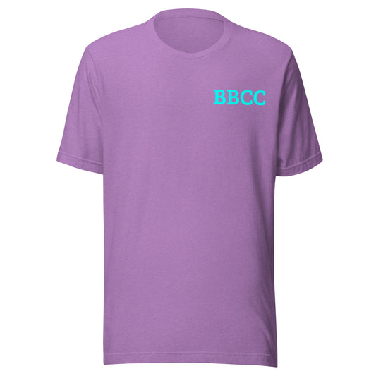heather purple shirt with bbcc text